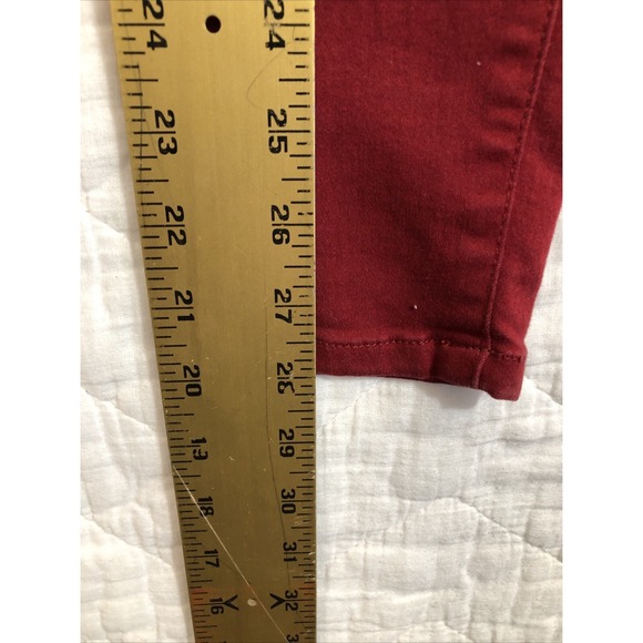 Maurice Pants Womens XS Deep Red Skinny Low Rise Jeans Jeggings Comfort Stretch - Picture 13 of 14